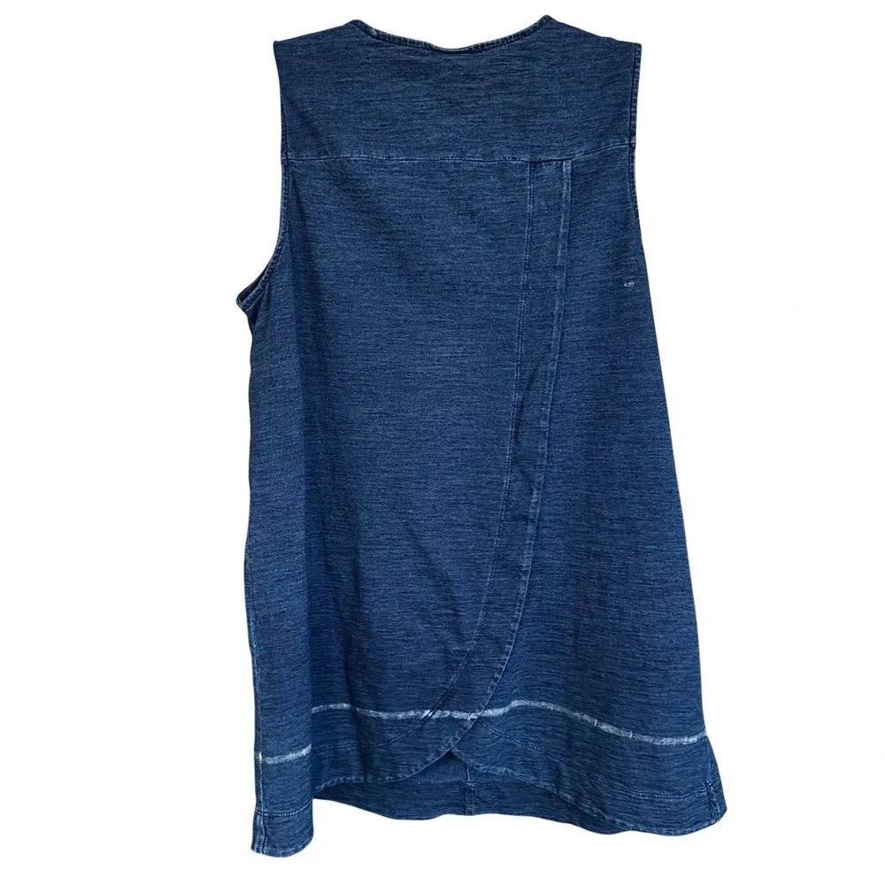 Pure J. Jill Indigo Denim Chambray Sleeveless Tank Top Tunic M Petite Casual - Picture 2 of 6